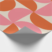 Half eeuw Roze en Sinaasappel Halve cirkels Patroo Cadeaupapier (Hoek)
