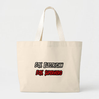 Half elektricien half superheld grote tote bag