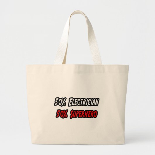 Half elektricien half superheld grote tote bag (Voorkant)