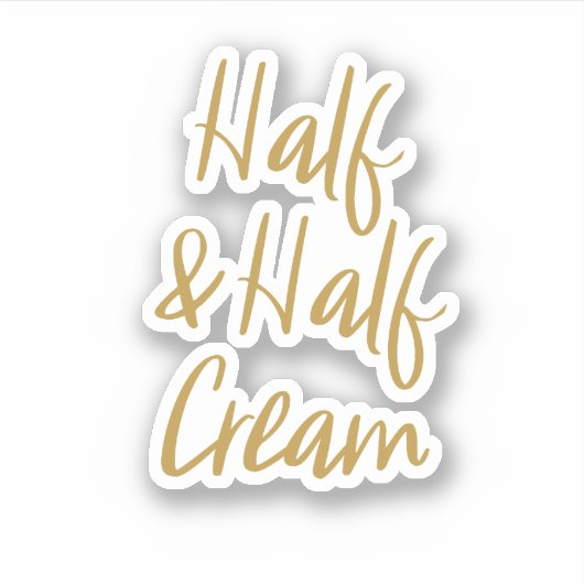 Half en Half Cream Opslag Sticker (Voorkant)