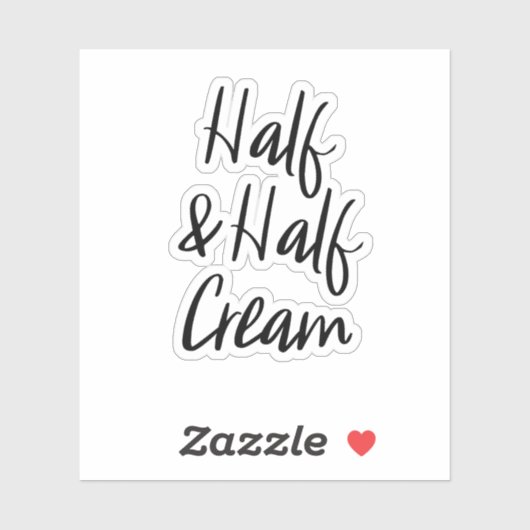 Half en Half Cream Opslag Sticker (Vel)