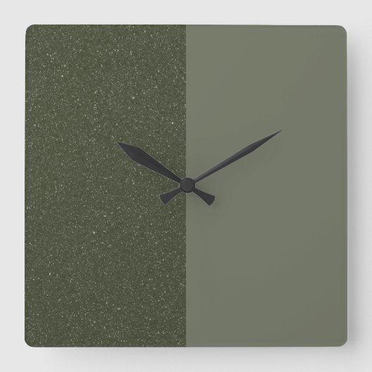 Half en half mos groene wandklok (Voorkant)