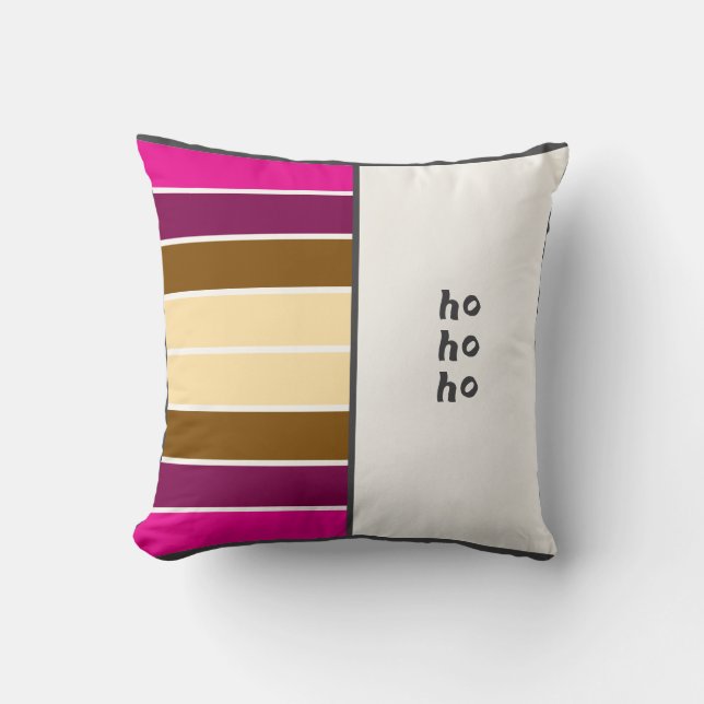 Half en half, tekst en strepen kussen (Voorkant)