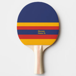 Half en Strepen Horizontale Lijnen Blauw Geel Rood Tafeltennisbatje