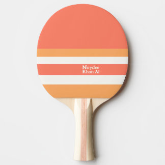 Half en Strepen Horizontale Lijnen Rood Oranje Wit Tafeltennisbatje