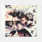 Half Engel Duivel Donkere Schoonheid Gebroken Vleu Fleece Deken (Voorkant (Horizontaal))