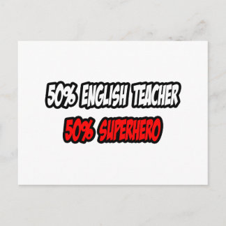 Half Engels Leraar... Half Superheld Briefkaart