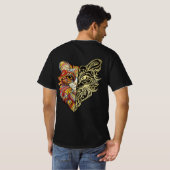 Half Face Leeuw Kunst Heren T-Shirt (Achterkant volledig)