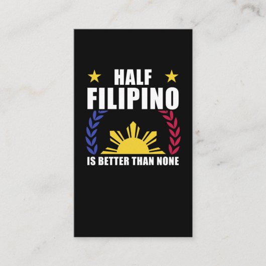 Half Filipino American Filippijnen Pinoy Pinay Visitekaartje (Voorkant)