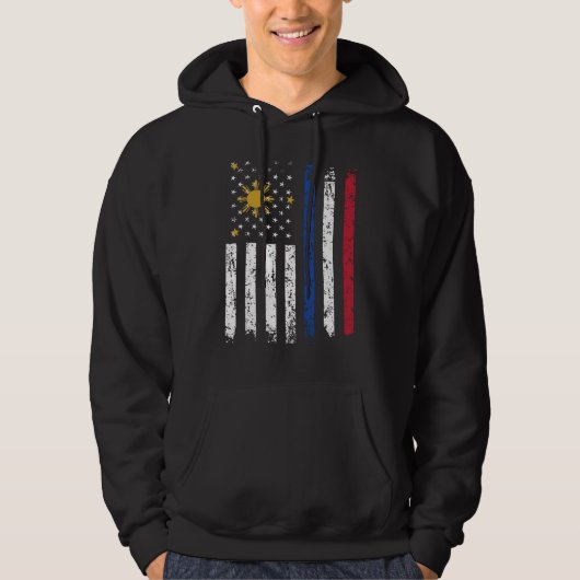 Half Filipino Half-American Flag Philippines, VS Hoodie (Voorkant)