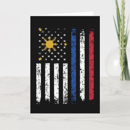 Half Filipino Half-American Flag Philippines, VS Kaart (Voorkant)