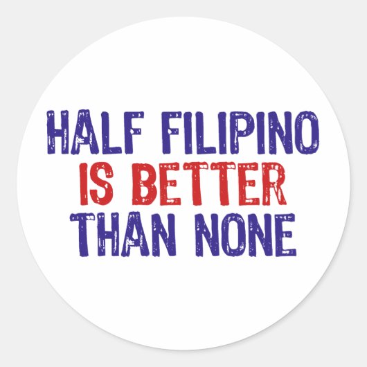 Half Filipino Ronde Sticker (Voorkant)