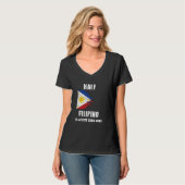 Half Filippijns is beter dan geen grappig Filippij T-shirt (Voorkant volledig)