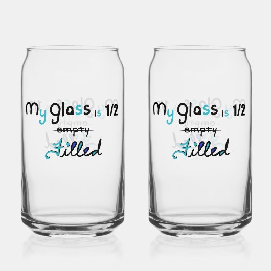 Half Filled Glass Blikvorm Glas (Voorkant)
