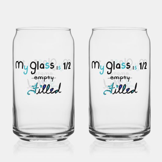 Half Filled Glass Blikvorm Glas (Achterkant)