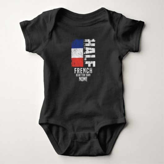Half Frans is beter dan geen grappige Franse vlag Romper (Voorkant)