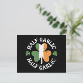 Half Gaelic Half Garlic Iers Italiaans St. Patrick Briefkaart (Staand voorkant)