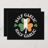 Half Gaelic Half Garlic Iers Italiaans St. Patrick Briefkaart (Voorkant / Achterkant)