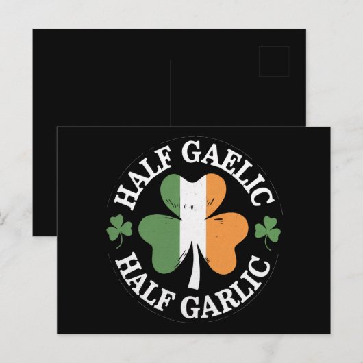 Half Gaelic Half Garlic Iers Italiaans St. Patrick Briefkaart (Voorkant / Achterkant)