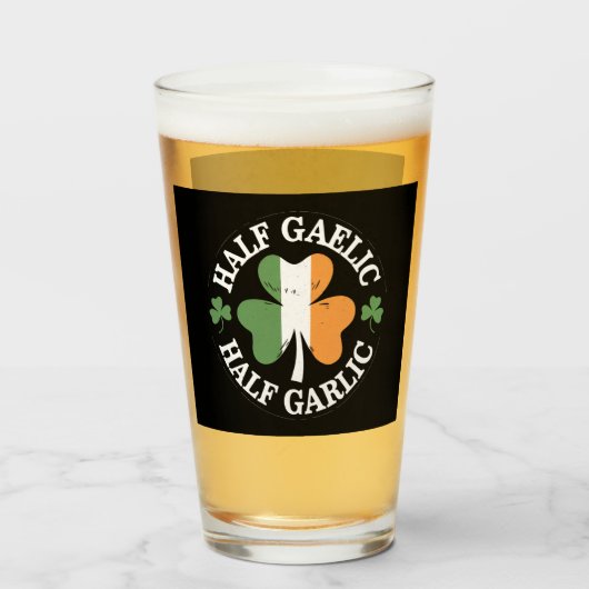 Half Gaelic Half Garlic Iers Italiaans St. Patrick Glas (Voorkant gevuld)