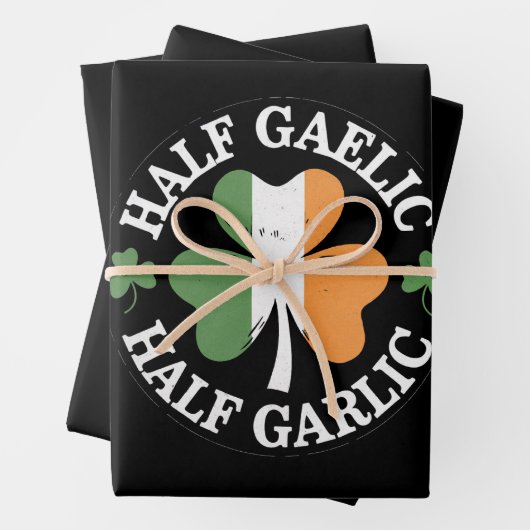 Half Gaelic Half Garlic Iers Italiaans St. Patrick Inpakpapier Vel (In situ)
