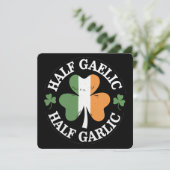 Half Gaelic Half Garlic Iers Italiaans St. Patrick Kaart (Staand voorkant)