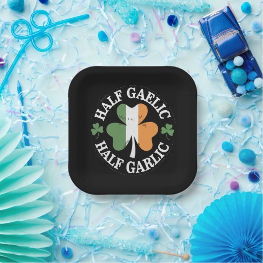 Half Gaelic Half Garlic Iers Italiaans St. Patrick Papieren Bordje (Feest)