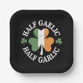 Half Gaelic Half Garlic Iers Italiaans St. Patrick Papieren Bordje (Voorkant)