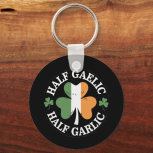 Half Gaelic Half Garlic Iers Italiaans St. Patrick Sleutelhanger