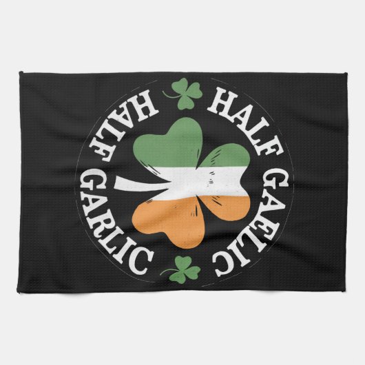 Half Gaelic Half Garlic Iers Italiaans St. Patrick Theedoek (Horizontaal)