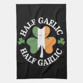 Half Gaelic Half Garlic Iers Italiaans St. Patrick Theedoek (Verticaal)