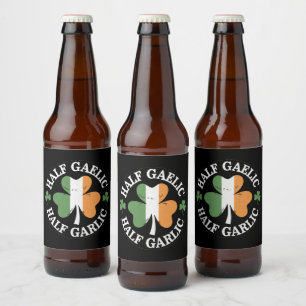 Half Gaelic Half Knoflook Iers Italiaans St. Patri Bier Etiket