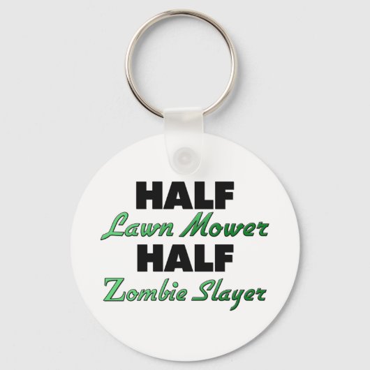 Half gele Mower Half Zombie Slayer Sleutelhanger (Voorkant)