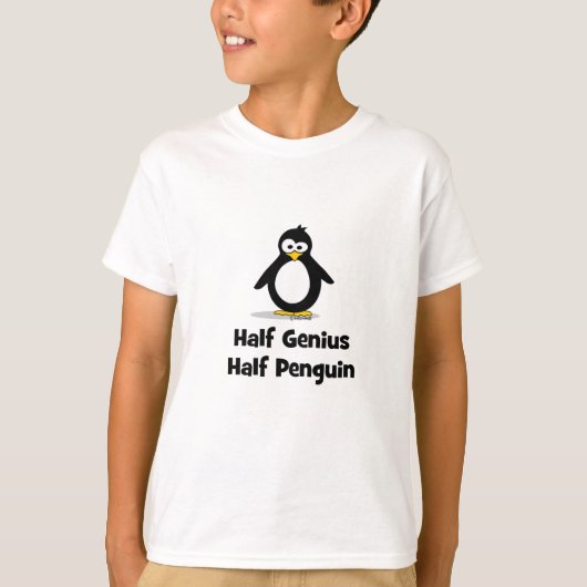 Half Genius Half Penguin T-shirt (Voorkant)