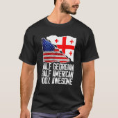 Half Georgisch - half - Amerikaans - Georgisch - V T-shirt (Voorkant)