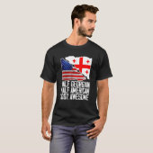 Half Georgisch - half - Amerikaans - Georgisch - V T-shirt (Voorkant volledig)