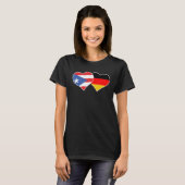Half German Half Puerto Rican Flag Heart Puerto Ri T-shirt (Voorkant volledig)