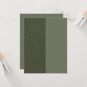 Half gespikkelde Moss Green Flat Kaart – (Voorkant / Achterkant in situ)
