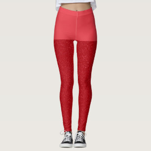 Half-Gespikkelde Tomaat Rood Leggings – Aanpasbaar