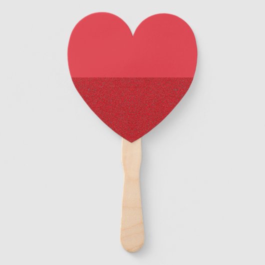Half getextureerde Hart Hand Fan – Tomaat Rood (Cu Handwaaier (Voorkant)