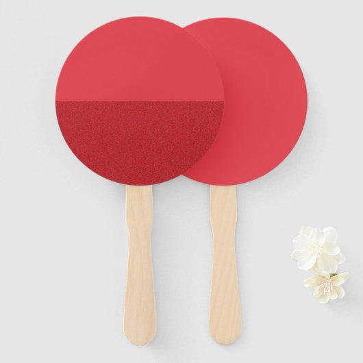 Half getextureerde tomaat rode aangepaste hand set handwaaier (Voorkant en achterkant)