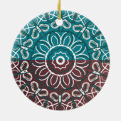 Half getinte trendy blauwe Mauve Laced Design Wrap Keramisch Ornament (Achterkant)