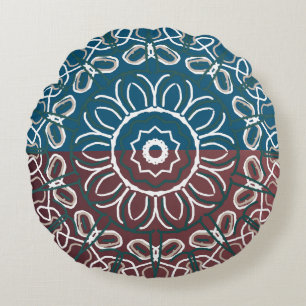 Half getinte trendy blauwe Mauve Laced Design Wrap Rond Kussen