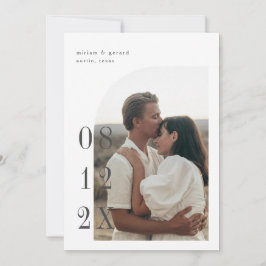 Half gewelfde foto met grote datum save the date