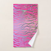 Half Glitter Roze Tijgerprint Bad Handdoek (Handdoek)