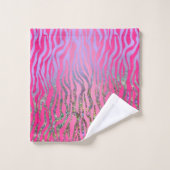 Half Glitter Roze Tijgerprint Bad Handdoek (Wasdoekje)