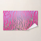 Half Glitter Roze Tijgerprint Bad Handdoek (Handdoek)