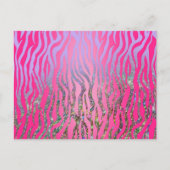 Half Glitter Roze Tijgerprint Briefkaart (Voorkant)