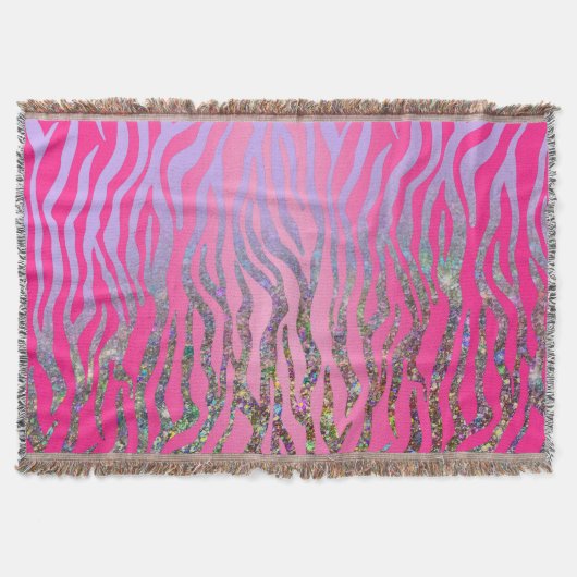 Half Glitter Roze Tijgerprint Deken (Voorkant)