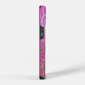 Half Glitter Roze Tijgerprint iPhone Hoesje (Rechterkant)